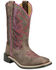 Image #1 - Smoky Mountain Little Girls' Willow Western Boots - Broad Square Toe, Brown, hi-res