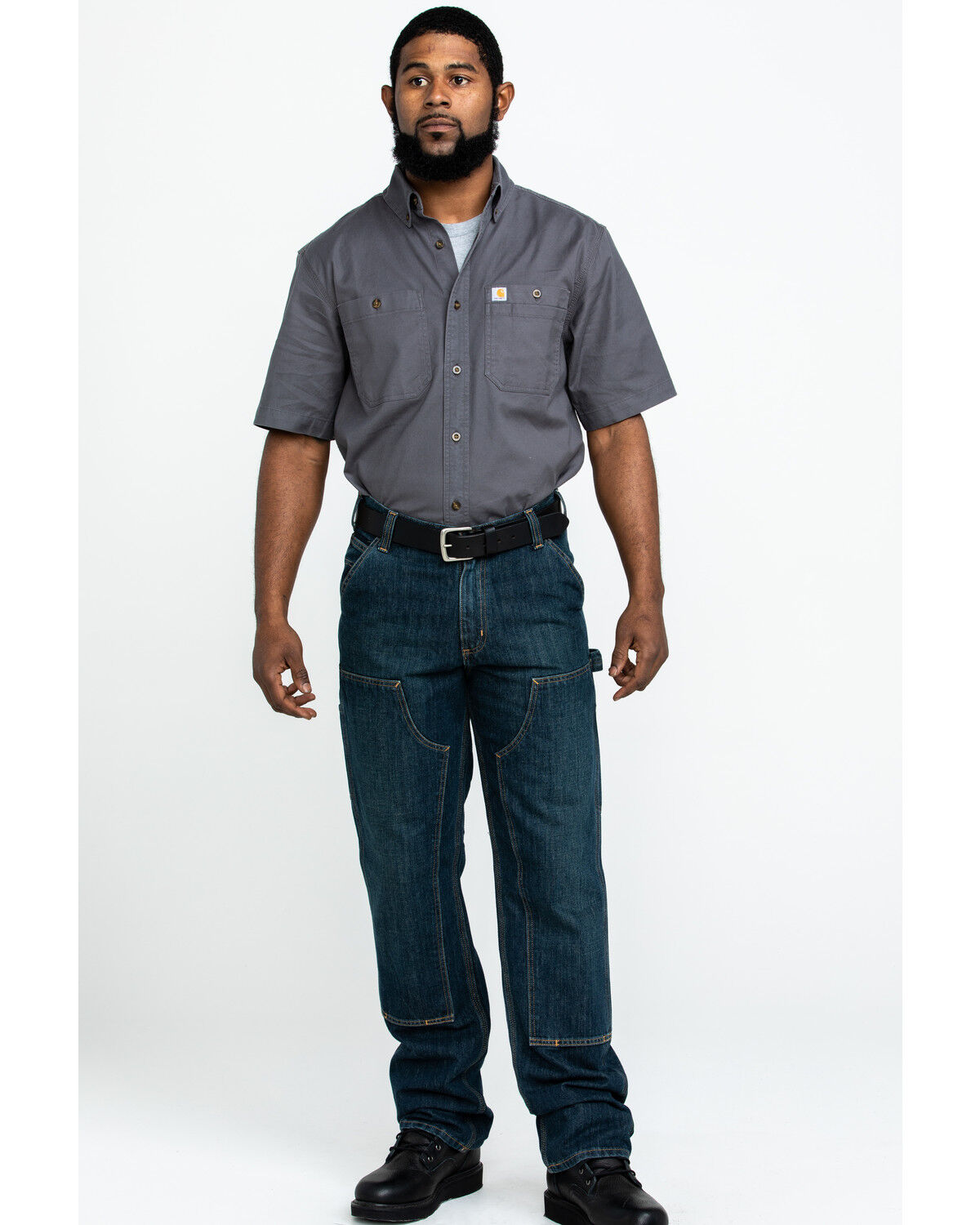 Image #6 - Carhartt Men's Rugged Flex Rigby Short Sleeve Work Shirt, Charcoal, hi-res