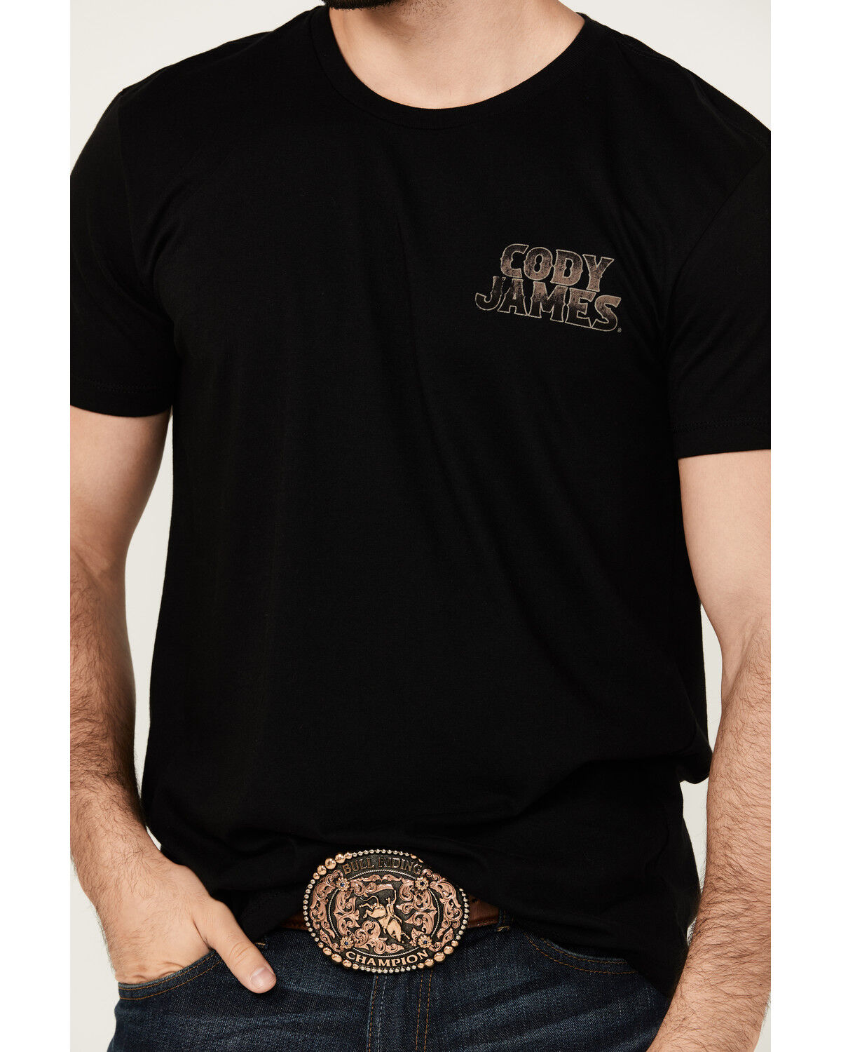 Image #3 - Cody James Men's Armed Skeleton Cowboy Short Sleeve Graphic T-Shirt, Black, hi-res