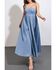 Image #2 - Flying Tomato Women's Captivating Heart Denim Midi Dress, Light Wash, hi-res
