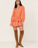 Image #2 - Maia Bergman Women's Mika Lace Tiered Mini Dress, Orange, hi-res