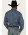 Image #4 - Wrangler Men's Wrinkle Resist Plaid Print Long Sleeve Western Pearl Snap Western  Shirt, Black/blue, hi-res
