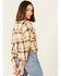 Image #4 - Shyanne Women's Plaid Print Long Sleeve Flannel Button Down Shirt, Sand, hi-res