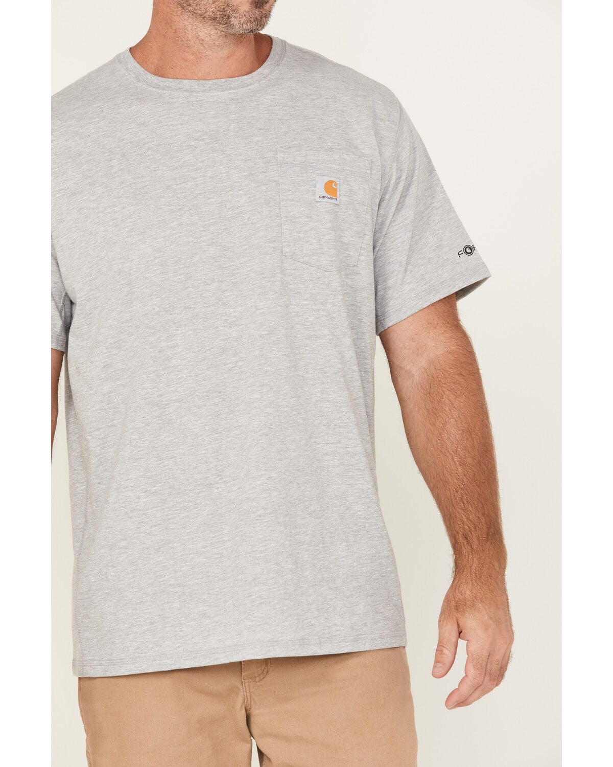 Image #3 - Carhartt Men's Force&reg; Relaxed Fit Short Sleeve Pocket T-Shirt, Silver, hi-res