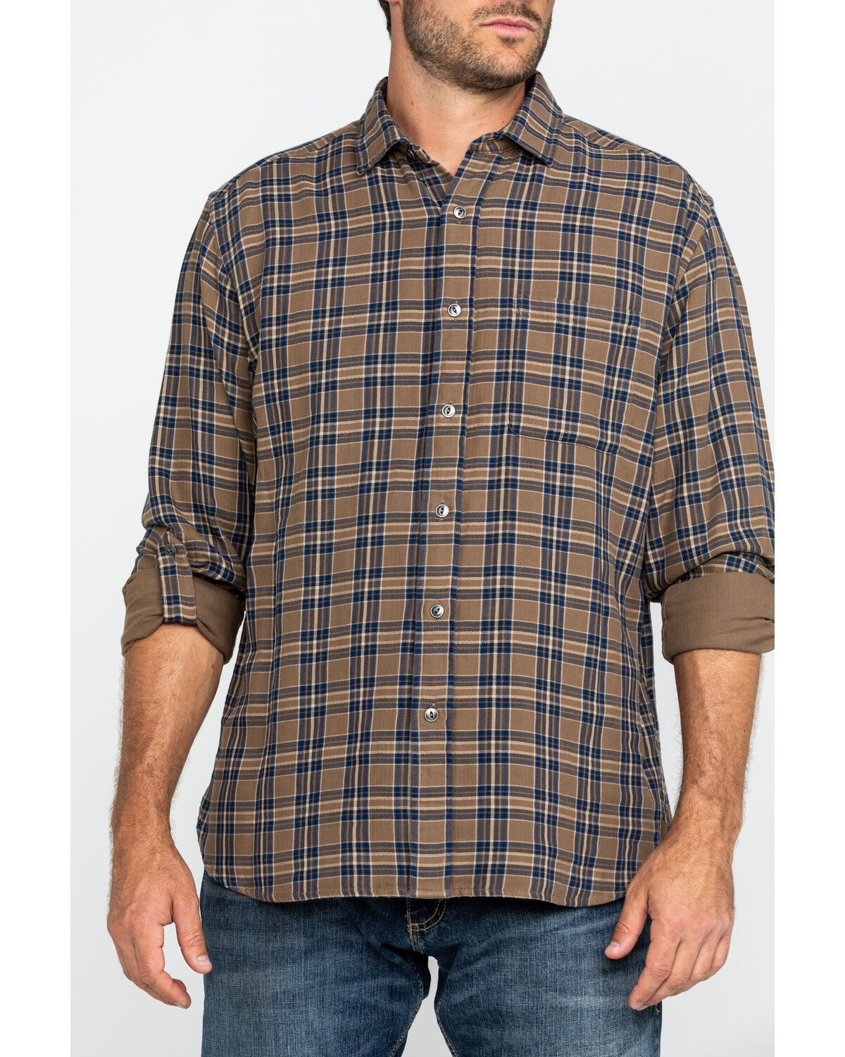 Image #4 - Pendleton Men's Tan Fairbanks Plaid Button Long Sleeve Western Shirt, Tan, hi-res