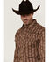 Image #2 - Cowboy Hardware Men's Southwestern Print Long Sleeve Snap Stretch Western Shirt, Chocolate, hi-res
