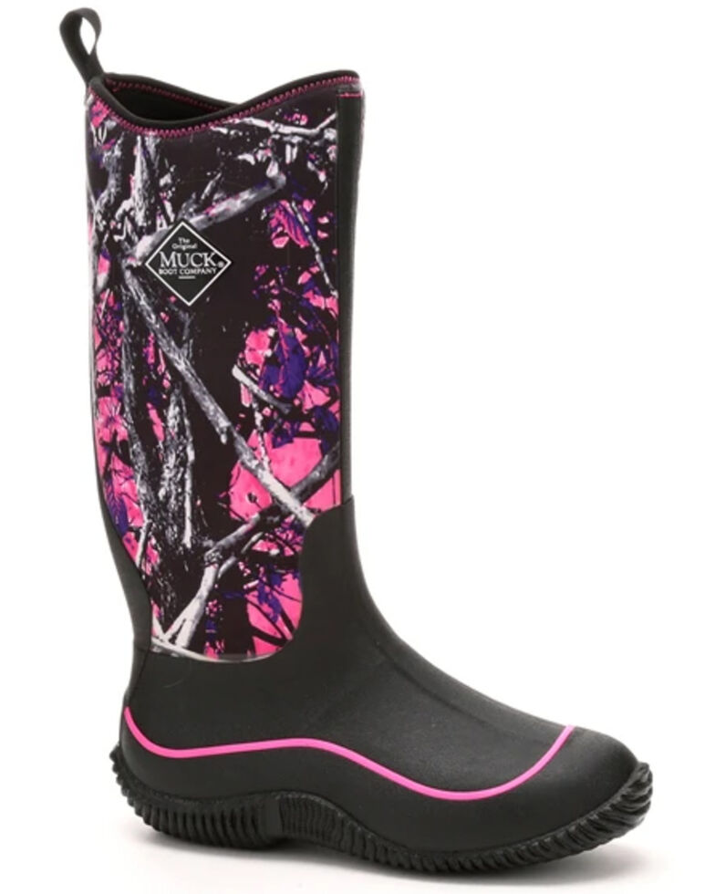 Muck Boots Women's Hale Camo Rubber Boots - Round Toe, Black, hi-res