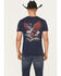 Image #1 - Buckwear Men's Patriot Rider Short Sleeve Graphic T-Shirt, Navy, hi-res