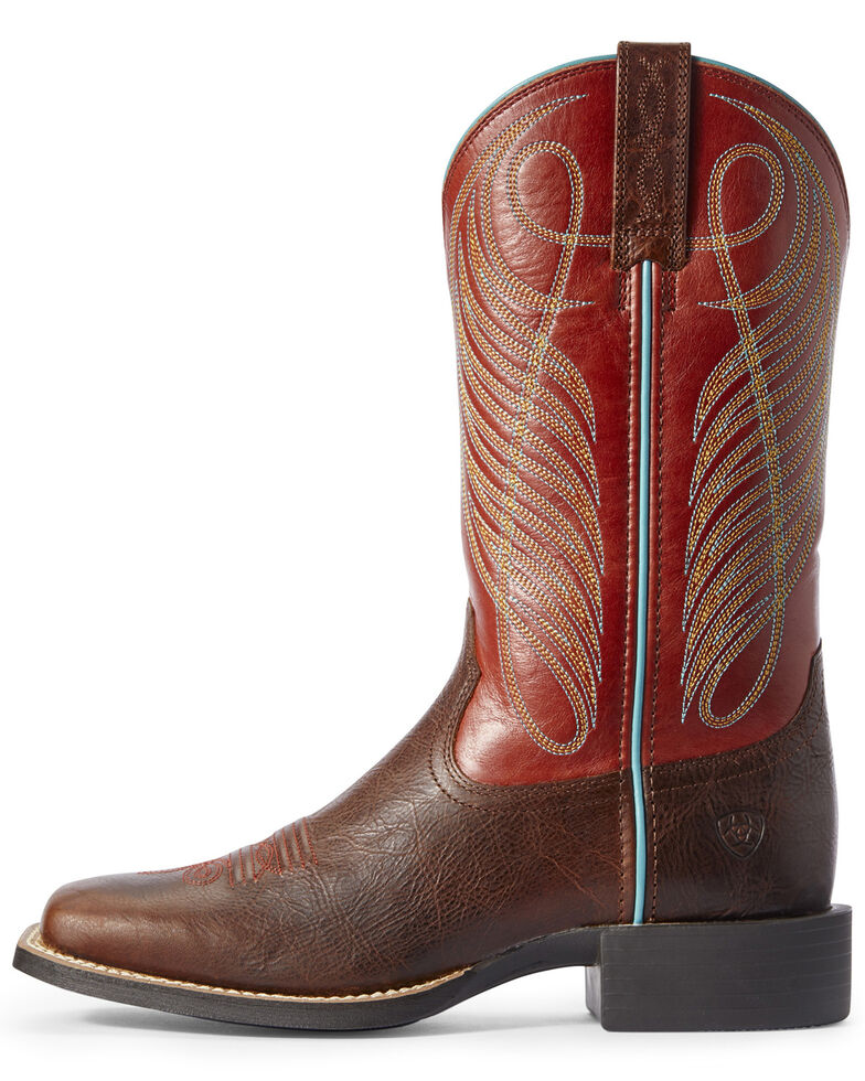 Ariat Women's Round Up Western Boots - Wide Square Toe, Brown, hi-res