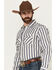 Image #2 - Panhandle Men's Striped Long Sleeve Pearl Snap Western Shirt, Cream, hi-res