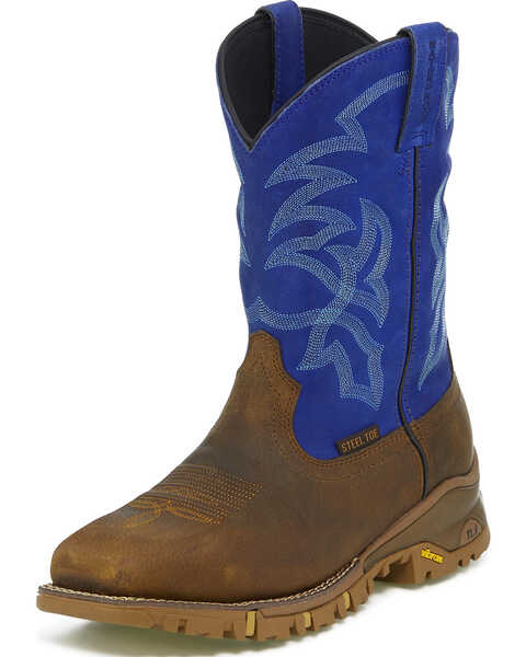 Image #2 - Tony Lama Men's Roustabout Waterproof Western Work Boots - Steel Toe, Brown, hi-res