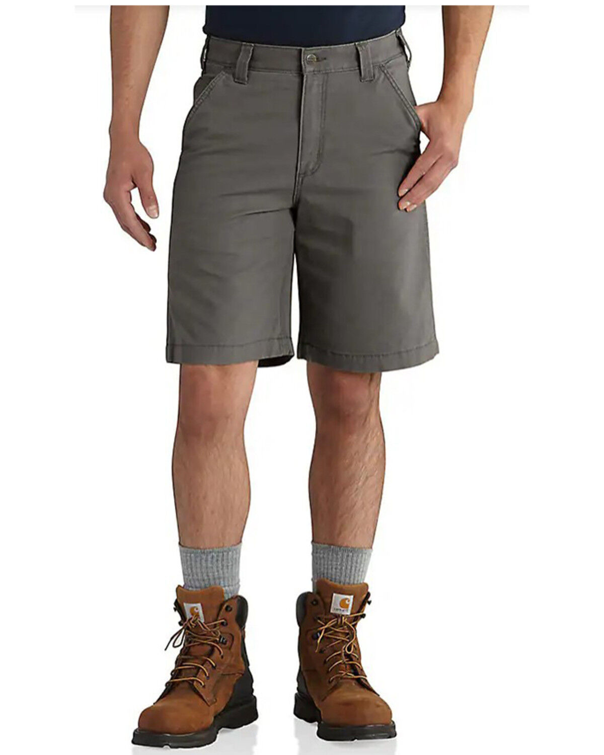 Image #1 - Carhartt Men's Rugged Flex® Relaxed Fit Stretch Canvas Shorts, Grey, hi-res