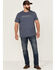 Image #2 - Brothers and Sons Men's Mercantile Weathered Slub Graphic Short Sleeve T-Shirt, Blue, hi-res