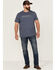 Image #2 - Brothers and Sons Men's Mercantile Weathered Slub Graphic Short Sleeve T-Shirt , Blue, hi-res