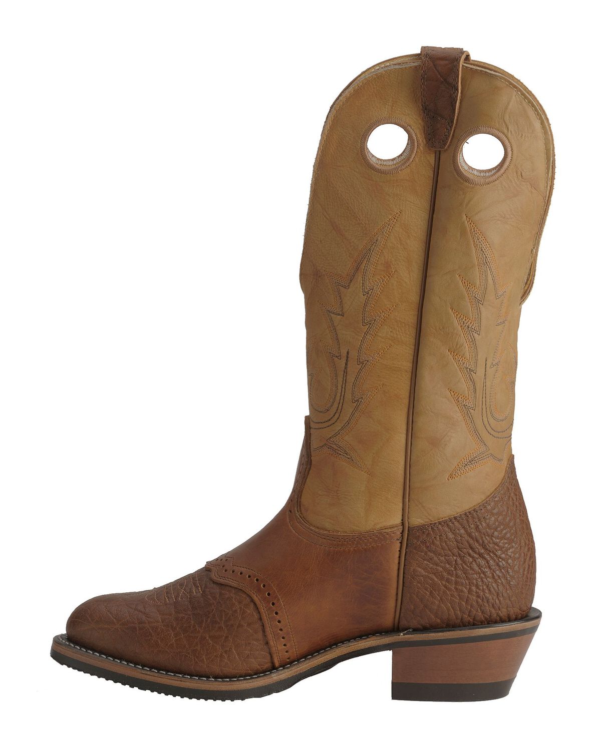 Image #3 - Boulet Men's Buckaroo Saddle Western Boots - Round Toe, Bay Apache, hi-res