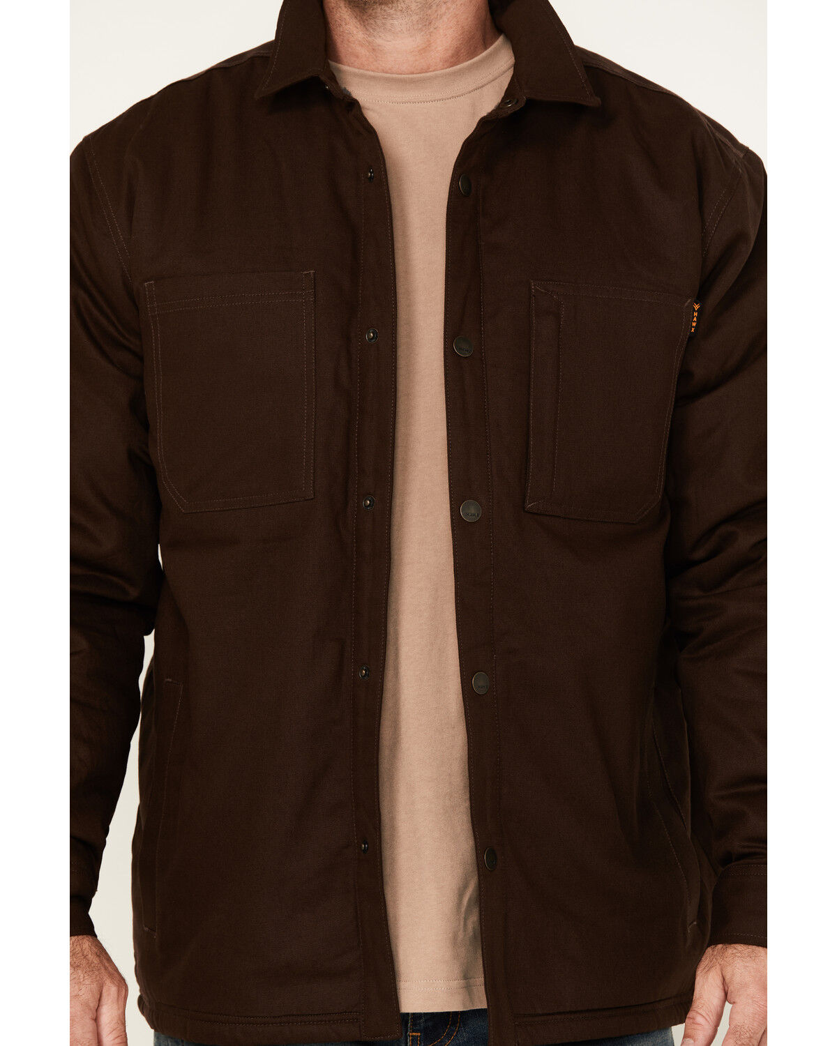 Image #2 - Hawx Men's Oakdale Sherpa Lined Waxed Shirt Jacket, Brown, hi-res