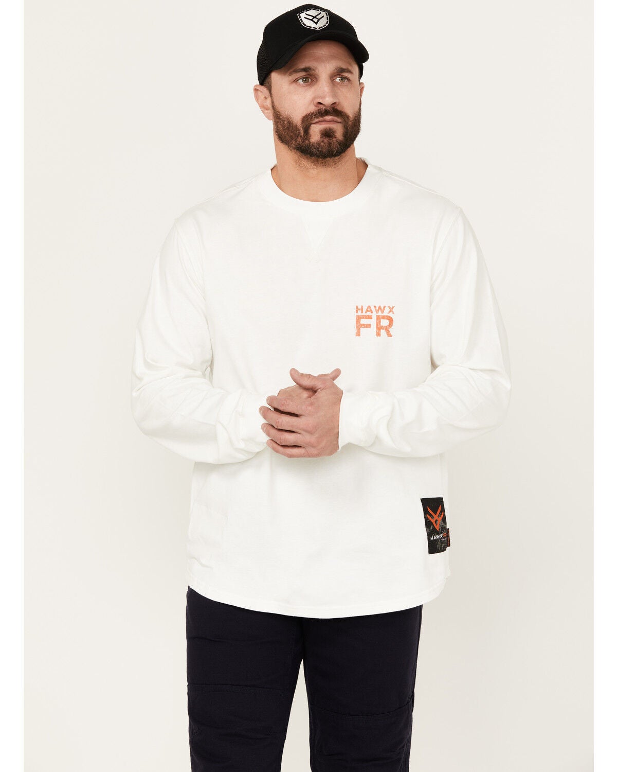 Image #2 - Hawx Men's FR Logo Long Sleeve Graphic T-Shirt, Natural, hi-res