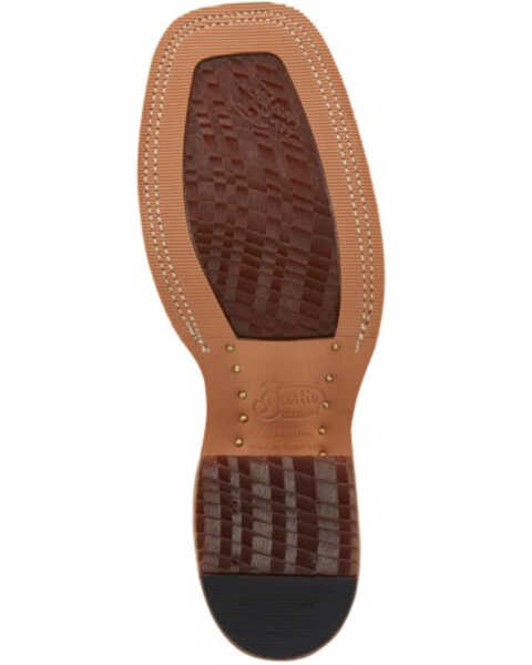 Image #6 - Justin Men's Caddo Brown Stone Western Boots - Broad Square Toe, Brown, hi-res