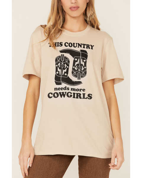 Ali Dee Women's Sand This Country Needs More Cowgirls Graphic Tee, Sand, hi-res