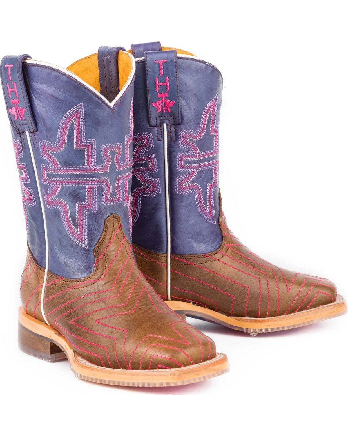 Image #2 - Tin Haul Girls' Brown Starlight Western Boots - Square Toe, , hi-res