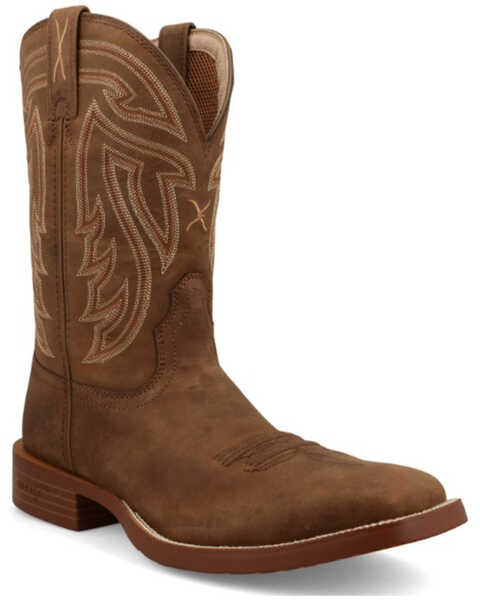 Twisted X Men's 11" Tech X Western Boots - Broad Square Toe , Brown, hi-res