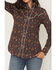 Image #3 - Rock & Roll Denim Women's Western Conversation Print Long Sleeve Snap Western Shirt, Brown, hi-res