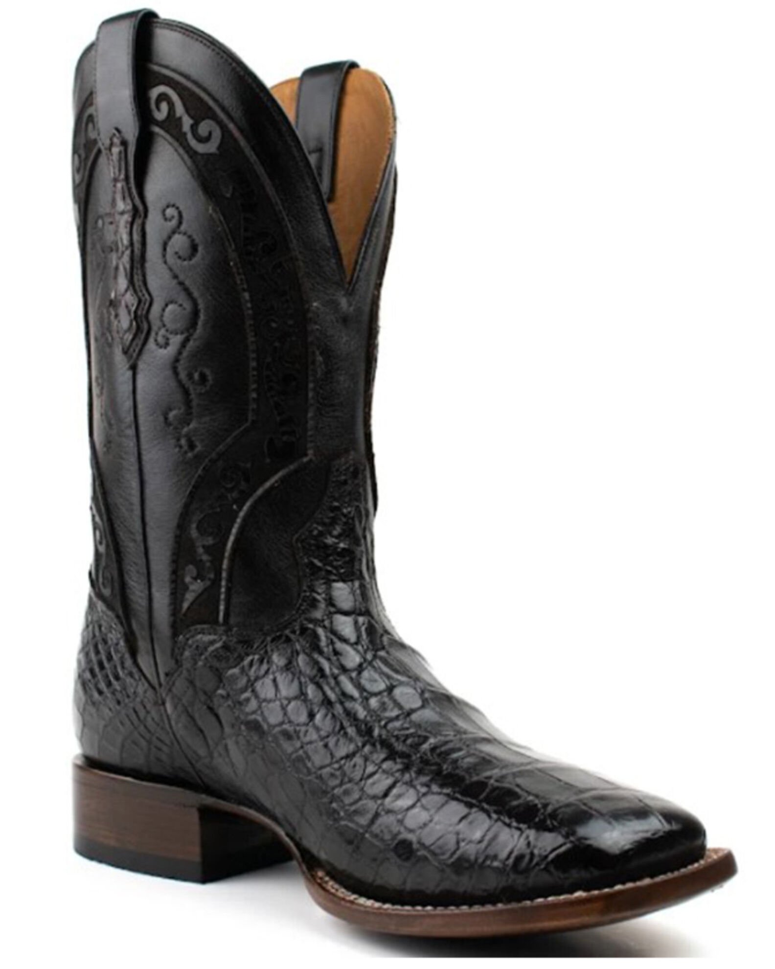 El Dorado Men s American Alligator Exotic Western Boots Broad Square Toe