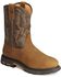 Ariat Men's Brown H20 Workhog Work Boots - Round Toe, Aged Bark, hi-res