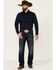 Image #3 - Blue Ranchwear Men's Heavy Twill Long Sleeve Snap Stretch Western Shirt, Navy, hi-res