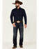 Image #3 - Blue Ranchwear Men's Heavy Twill Long Sleeve Snap Western Shirt , Navy, hi-res
