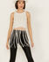 Image #1 - Rock & Roll Denim Women's Sleeveless Boot Stitch Fringe Tank, Natural, hi-res