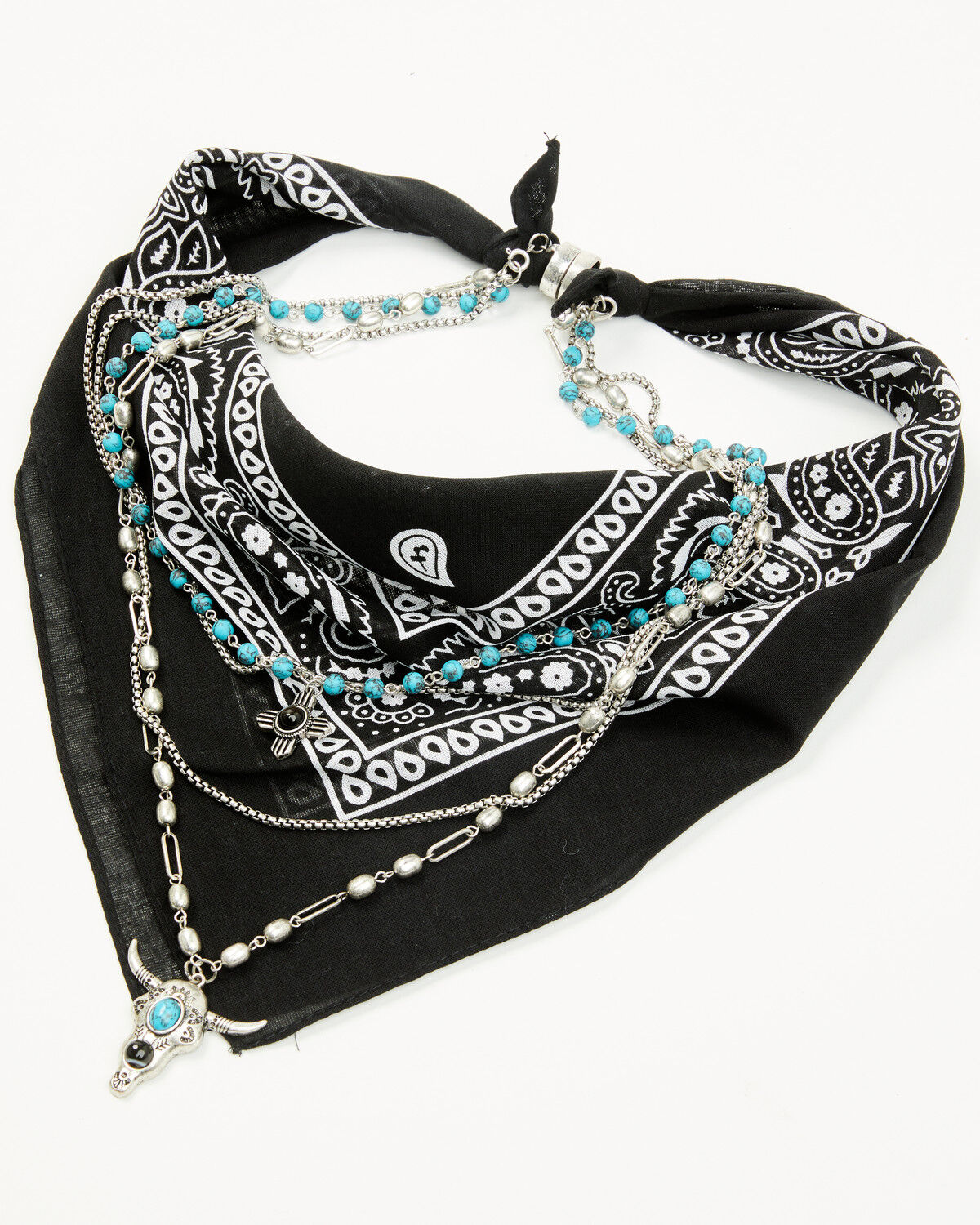Image #3 - Idyllwind Women's Baylee Bandana Layered Necklace, Black, hi-res