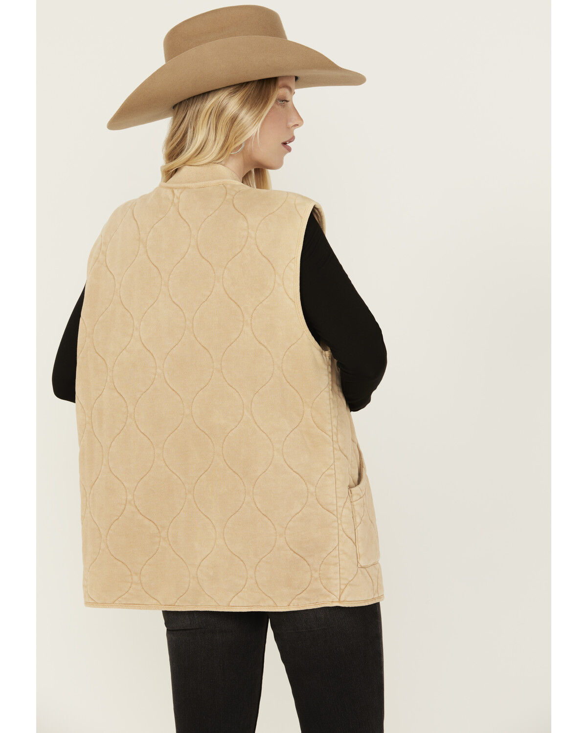 Image #4 - By Together Women's Quilted Vest, Beige, hi-res