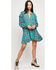Free People Women's Flower Fields Mini Dress, Teal, hi-res