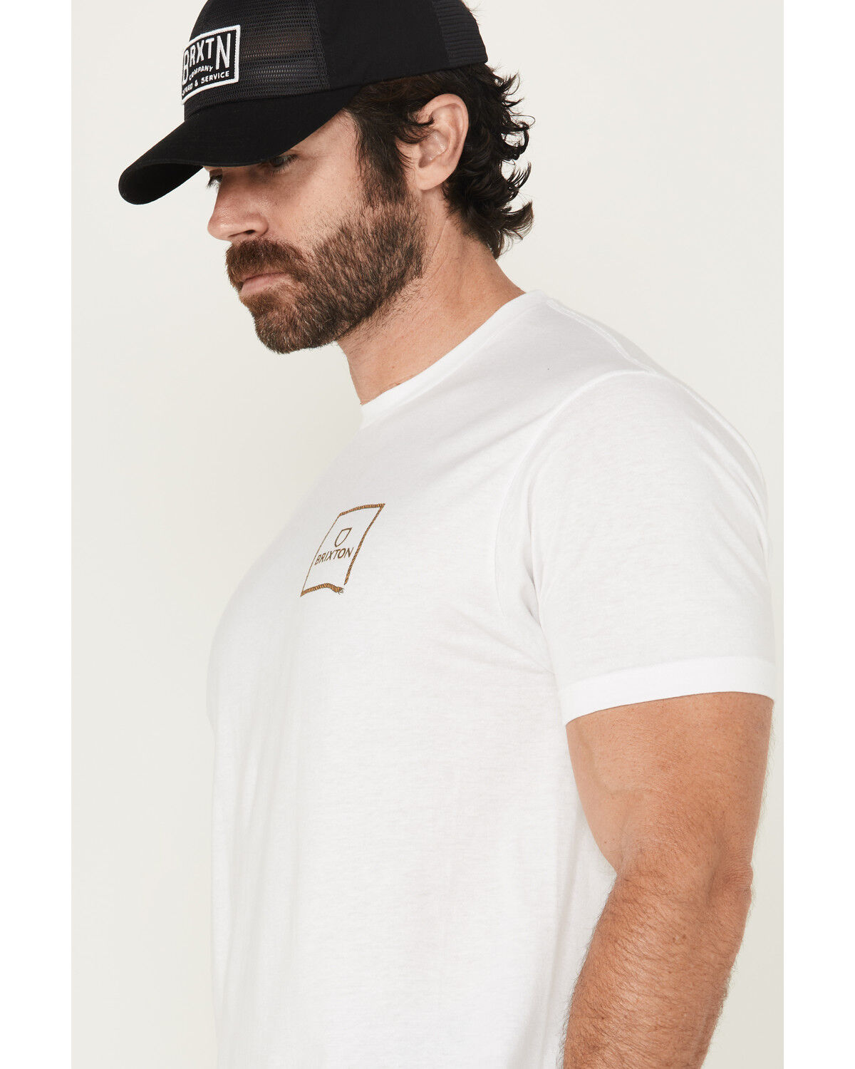 Image #4 - Brixton Men's Boot Barn Exclusive Alpha Square Lasso Short Sleeve Graphic T-Shirt, White, hi-res