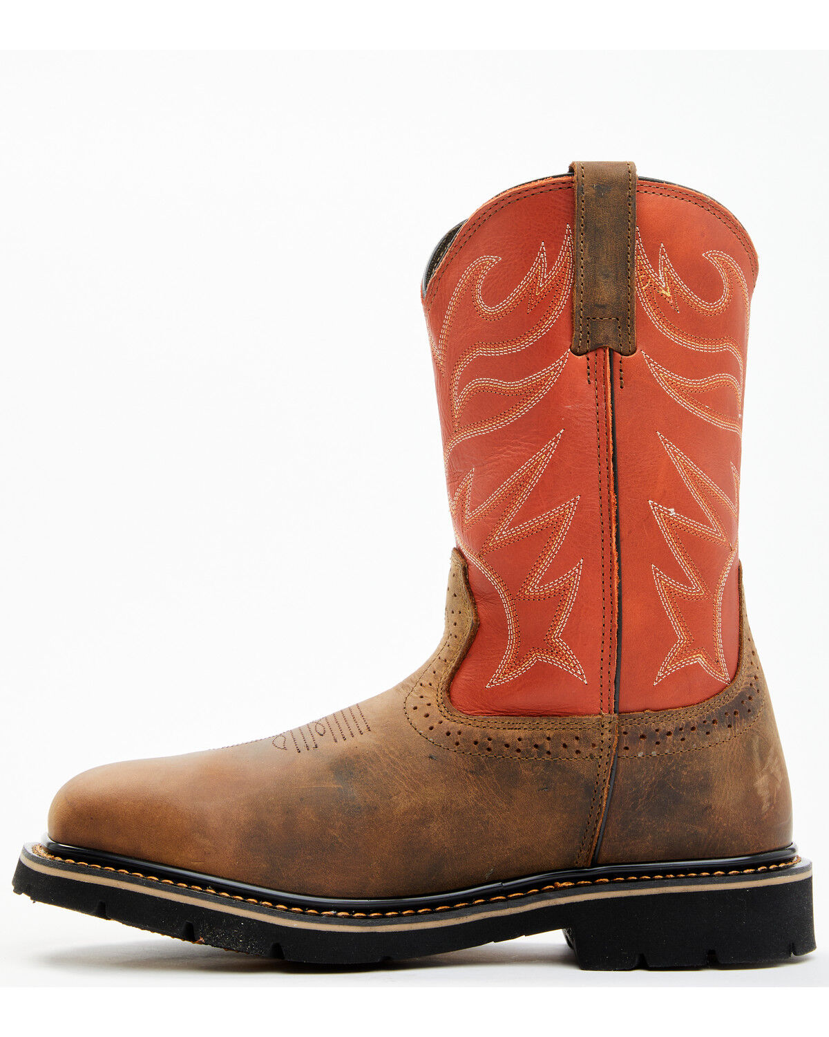 Image #3 - Cody James Men's Mustang Pull-On Waterproof Work Boots - Composite Toe, Orange, hi-res