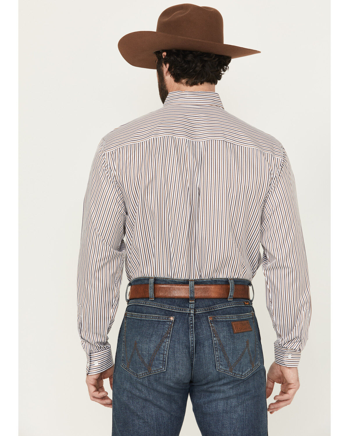 Image #4 - Cinch Men's Striped Long Sleeve Button-Down Western Shirt, White, hi-res