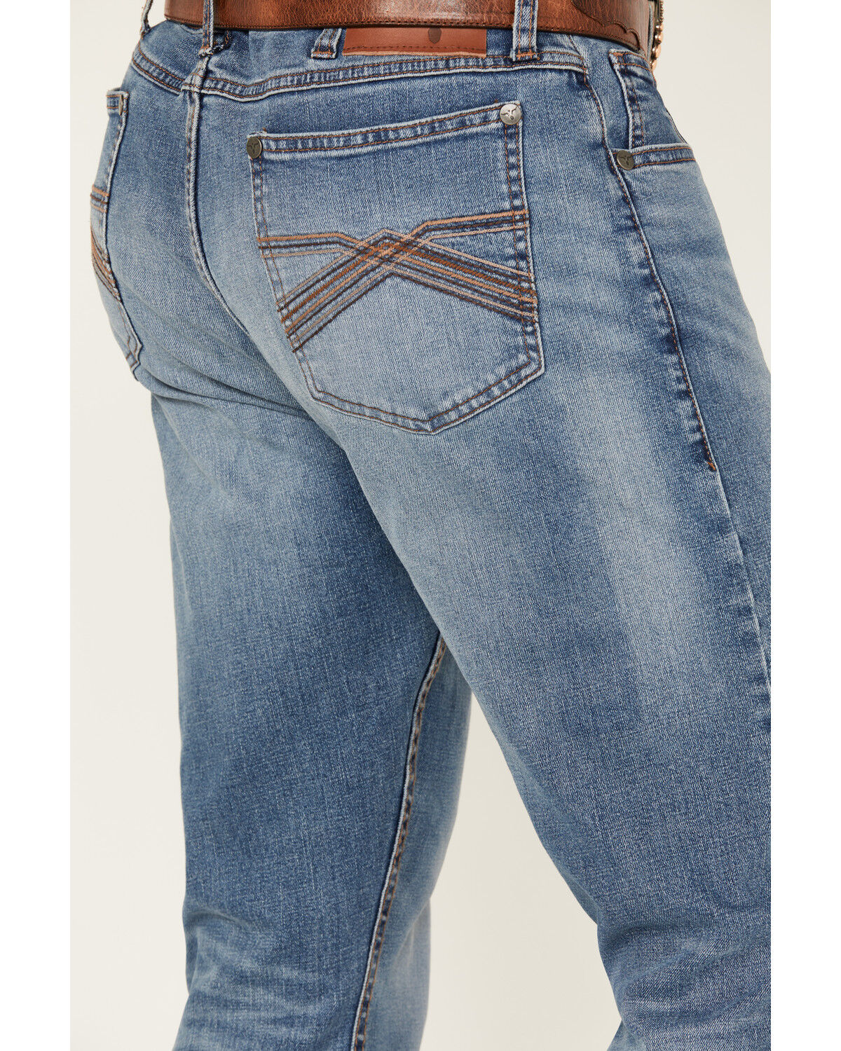 Image #4 - Wrangler 20X Men's Wright Medium Wash Slim Bootcut Stretch Denim Jeans - Tall, Medium Wash, hi-res