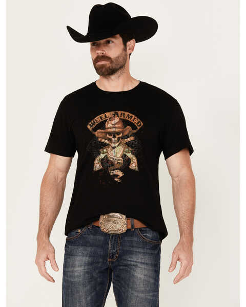 Cody James Men's Well Armed Short Sleeve Graphic T-Shirt, Black, hi-res