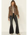 Image #2 - Scully Women's Brown Beaded Fringe Jacket, , hi-res