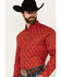 Image #2 - Ariat Men's Parsons Southwestern Print Long Sleeve Button-Down Western Shirt, Red, hi-res