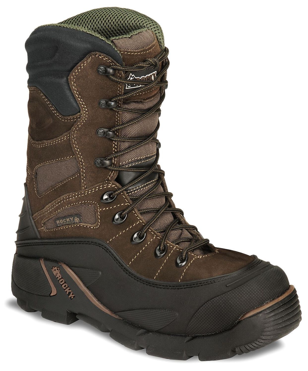 Image #1 - Rocky Men's 9" Blizzard Stalker Work Boots - Steel Toe, Brown, hi-res
