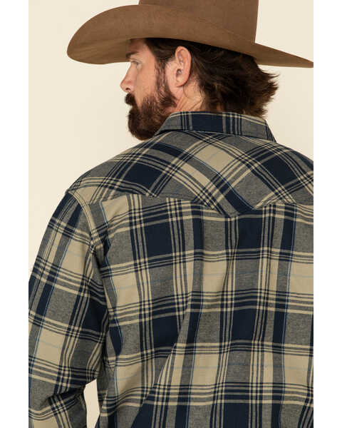 Image #5 - Cody James Men's Bogus Large Bonded Plaid Long Sleeve Western Flannel Shirt , Tan, hi-res