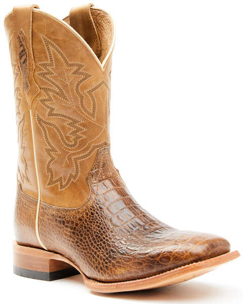 Cody James Men's The Duval Union Caiman Print Performance Western Boots - Broad Square Toe , Tan, hi-res