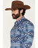 Image #2 - RANK 45&reg; Men's Blue Horizon RODEOTEK&trade; Southwestern Print Long Sleeve Snap Western Shirt, Medium Blue, hi-res