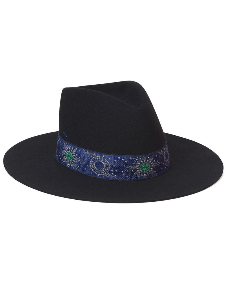 Lack Of Color Women's Black Benson Tri - Zodiac Western Wool Hat , Black, hi-res