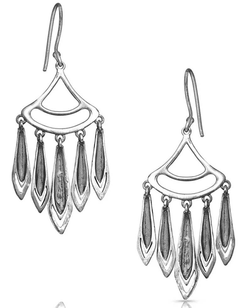 Montana Silversmiths Women's Hammered Chandelier Earrings, Silver, hi-res