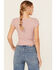 Image #4 - Free People Women's Classic Twist Short Sleeve Tee, Mauve, hi-res