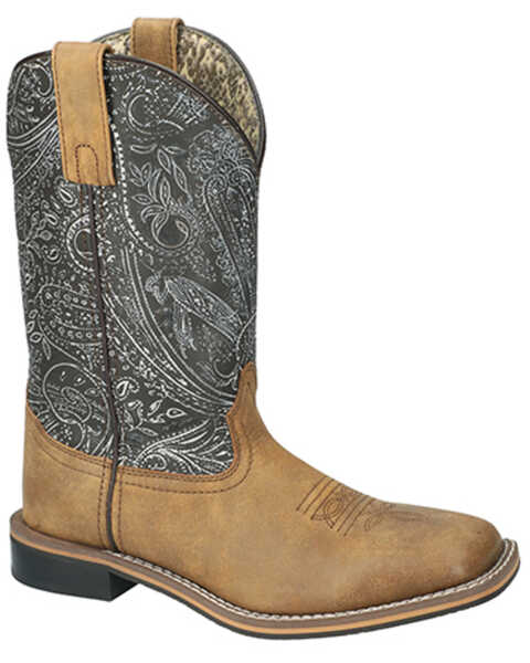 Smoky Mountain Women's Anslie Western Boots - Broad Square Toe , Dark Brown, hi-res
