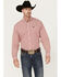Image #1 - Cinch Men's Geo Print Long Sleeve Button-Down Western Shirt, Red, hi-res